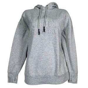 Juicy Couture Embossed Sport Hoodie Sweatshirt Women's Small Athleisure Gym Babe